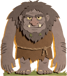 A paper-cut troll, hero of “The Troll Who Built Kalundborg Church”