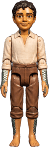 Cola, a wooden puppet boy with fish scales, hero of “Colapesce, the Boy Who Lived in the Sea”